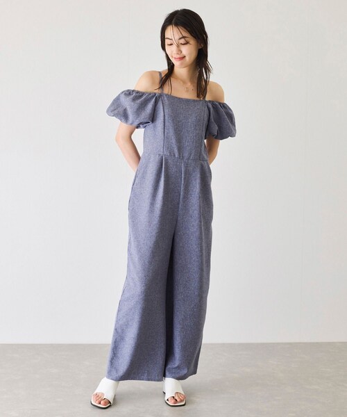 Jayro(ジャイロ)の「2WAYオフショルパフスリーブオールインワン(つなぎ/オールインワン・レディース・ブラック/チャコール/ネイビー系・M)」の10枚目の写真