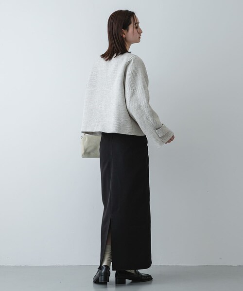 SENSE OF PLACE by URBAN RESEARCH（センスオブプレイスバイアーバンリサーチ）の「ツイードノーカラージャケット（ノーカラージャケット・レディース・WHT×BLK/BLK×WHT・One）」の12枚目の写真