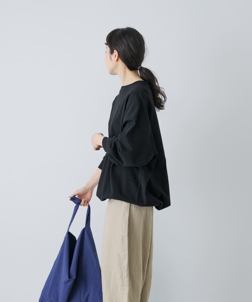 かぐれ（カグレ）の「コットンドロストヘムカットソー（Tシャツ/カットソー・レディース・BLACK/GRAY/OATMEAL・Free）」の7枚目の写真
