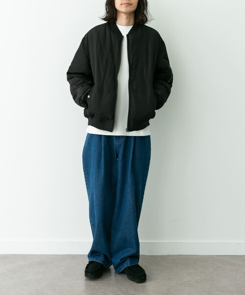 URBAN RESEARCH Sonny Label（アーバンリサーチサニーレーベル）の「FELLEX中綿MA-1ブルゾン（MA-1・メンズ・ブラック/カーキ・M/L/XL）」の9枚目の写真