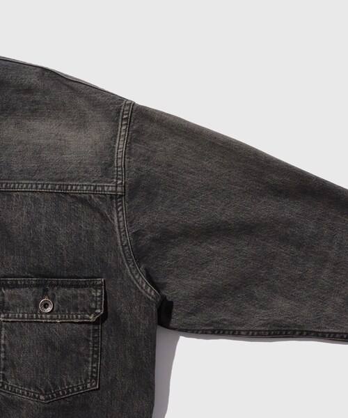 ADAM ET ROPE'（アダムエロペ）の「【DAIRIKU/ダイリク】2PKT Vinatge Denim Jacket（デニムジャケット・メンズ・ブラック・L/M/S）」の7枚目の写真