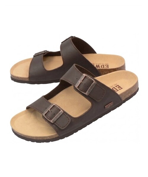 nissen（ニッセン）の「【大きいサイズ】フットベッドダブルベルトサンダル　EDWIN（エドウイン）（29－30㎝）（サンダル・メンズ・ブラック/ダークブラウン・29.0cm/30.0cm）」の2枚目の写真