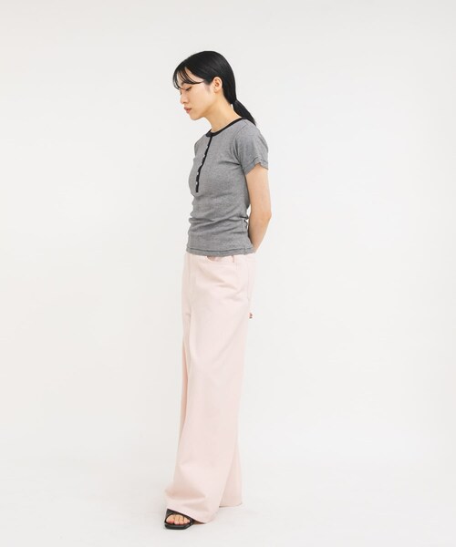 KBF（ケイビーエフ）の「Miller　Panel ribbed Henley tee（Tシャツ/カットソー・レディース・WHITE/BLK-W3/CGRY・Free）」の10枚目の写真
