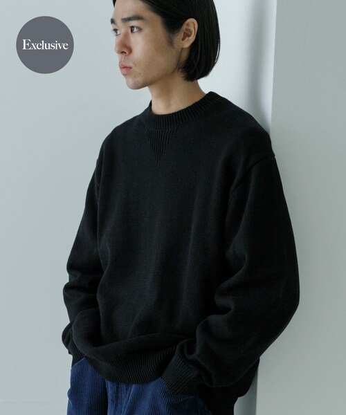 URBAN RESEARCH（アーバンリサーチ）の「『別注』RUSSELL ATHLETIC×UR　CREW NECK PULLOVER（ニット/セーター・メンズ・BLACK/IVORY・M/L）」の3枚目の写真