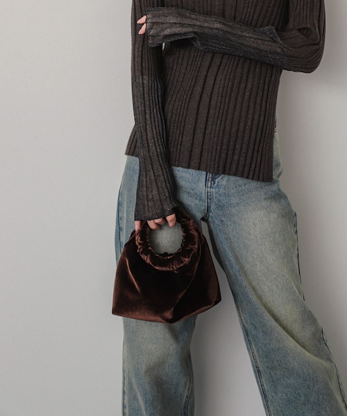 SENSE OF PLACE by URBAN RESEARCH（センスオブプレイスバイアーバンリサーチ）の「ベロアバッグ（ハンドバッグ・レディース・MUSTARD/BROWN/PURPLE・one）」の12枚目の写真