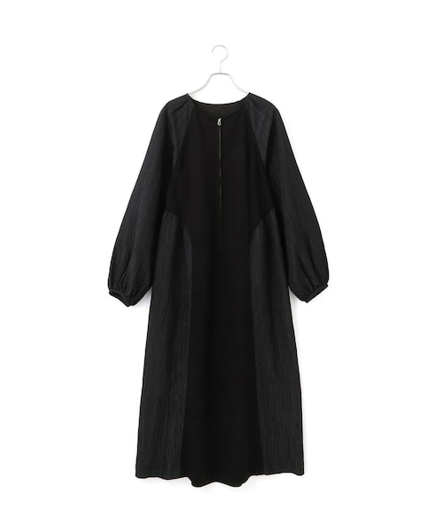 【WEB限定】フロントZIPコンビギャザーワンピース