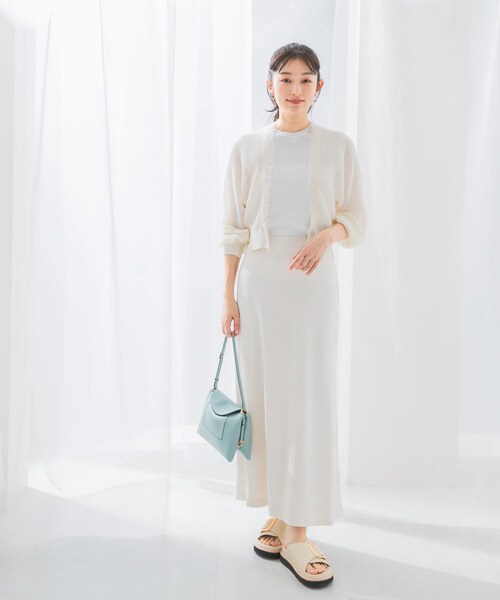 URBAN RESEARCH ROSSO（アーバンリサーチロッソ）の「柄編みフリンジカーディガン（カーディガン/ボレロ・レディース・navy/off/aqua・FREE）」の9枚目の写真
