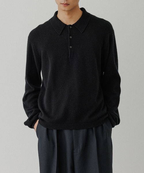 ADAM ET ROPE'（アダムエロペ）の「12GG カシミヤ ニット ポロシャツ（ポロシャツ・メンズ・ブラック/チャコール/ピンク系・L/M）」の8枚目の写真