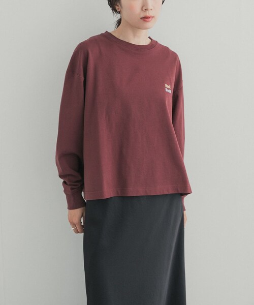 URBAN RESEARCH DOORS（アーバンリサーチドアーズ）の「GrowOrganic 刺しゅうロングスリーブTシャツ（Tシャツ/カットソー・レディース・OFF/CHARCOAL/BURGUNDY・Free）」の22枚目の写真
