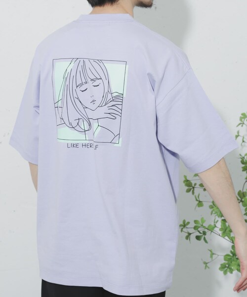 SENSE OF PLACE by URBAN RESEARCH(センスオブプレイスバイアーバンリサーチ)の「ガールグラフィックTシャツ(5分袖)(Tシャツ/カットソー・メンズ・PURPLE/WHITE①/PINK/ORANGE①/WHITE②/ORANGE②/WHITE③/MINT/ORANGE③・M/L)」の10枚目の写真