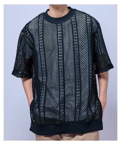 nissen（ニッセン）の「レースシアーオーバーサイズTシャツ（Tシャツ/カットソー・メンズ・ネイビー/黒・M/L/LL/3L/4L/5L/6L/8L/10L）」の22枚目の写真