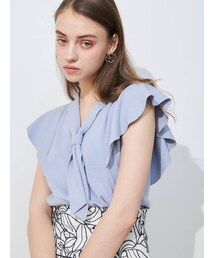 MERCURYDUO | ボウタイ付ラッフルコンパクトニット(ニット/セーター)