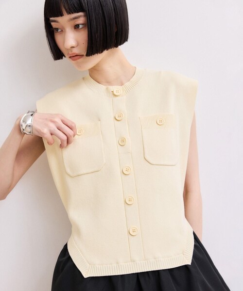 ADAM ET ROPE'(アダムエロペ)の「【WEB限定】・【サステナブル】カーブヘムコンビワンピース(ワンピース・レディース・ブラック系/チャコール/キナリ系・36/38)」の21枚目の写真