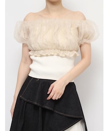 RESEXXY | ボリュームドッキングオフショルニットトップス(シャツ/ブラウス)