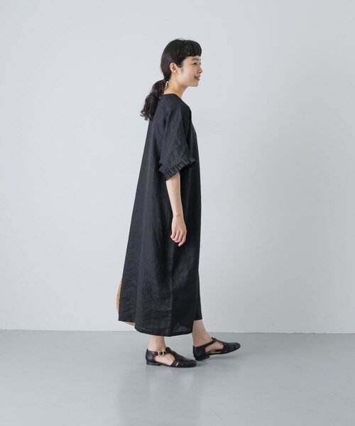 かぐれ（カグレ）の「『2サイズ展開』リネンフリルスリーブワンピース（ワンピース・レディース・BLACK・0/1）」の15枚目の写真