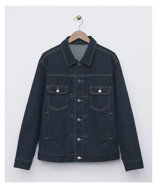 nissen（ニッセン）の「ストレッチデニムジャケット（デニムジャケット・メンズ・ネイビー/黒・M/L/LL/3L/4L/5L/6L/8L/10L）」の12枚目の写真