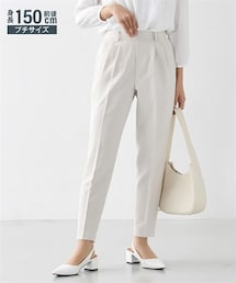 nissen | 小さいサイズ【レディーススーツ】タック付きテーパードパンツ　低身長さん・小柄女性(フォーマルスーツ/小物)