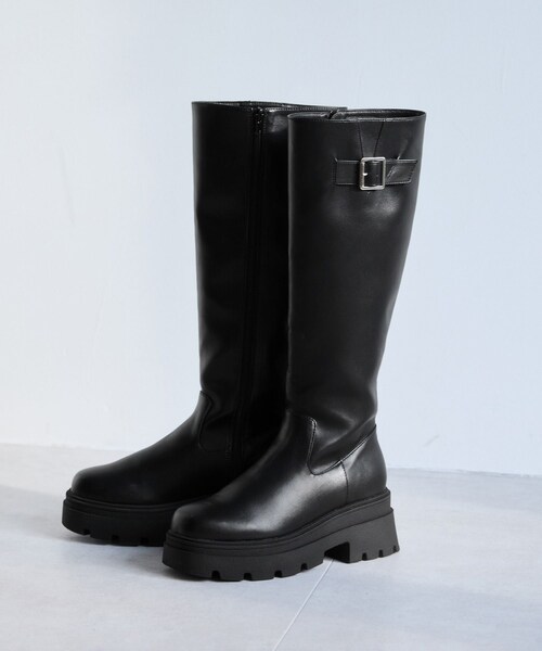 VIS(ビス)の「サイドバックルタンクソールロングブーツ(ブーツ・レディース・ブラック/ダークブラウン・L/M/S)」の7枚目の写真