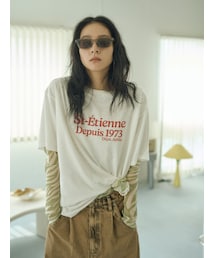 Ungrid | 【Ca】ミニスラブビッグシルエットロゴTee(Tシャツ/カットソー)