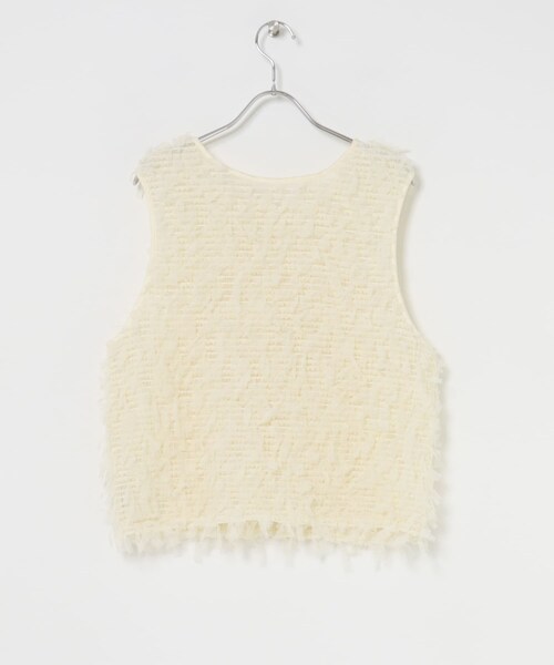 KBF（ケイビーエフ）の「チュールフリンジトップス（ベスト・レディース・IVORY/BLACK・one）」の12枚目の写真