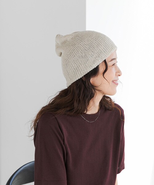 URBAN RESEARCH DOORS（アーバンリサーチドアーズ）の「和紙ビーニー（ニットキャップ/ビーニー・レディース・NATURAL/CHARCOAL・One）」の9枚目の写真