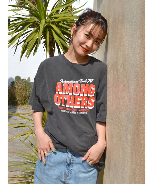 Ungrid（アングリッド）の「ツアーロゴルーズTee（Tシャツ/カットソー・レディース・オフホワイト/チャコールグレー/オレンジ・F）」の2枚目の写真