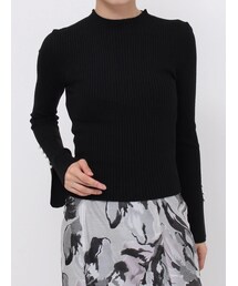 MERCURYDUO | パール付きフレアスリーブリブニット(ニット/セーター)