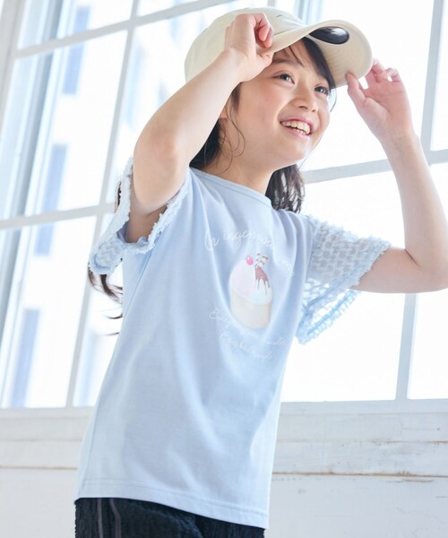 ROPE' PICNIC(ロペピクニック)の「【KIDS/キッズ】アイスプリント袖ジャガードトップス(Tシャツ/カットソー・キッズ・オフホワイト/サックス・120/130/140)」の14枚目の写真
