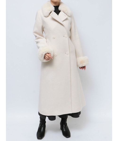 MERCURYDUO（マーキュリーデュオ）の「ファー付ウールコート（その他