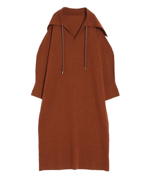 ELENDEEK（エレンディーク）の「BIG COLLAR KN OP（ワンピース・レディース・ライトグレー/ブラック/ブラウン/ベージュ・F）」の13枚目の写真