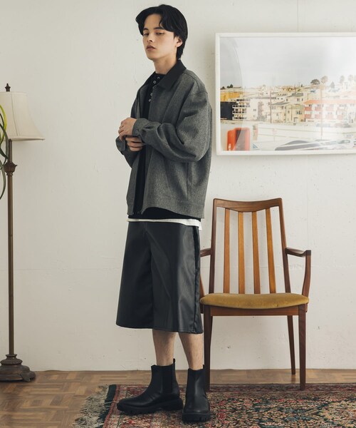 SENSE OF PLACE by URBAN RESEARCH（センスオブプレイスバイアーバンリサーチ）の「FLカラージップブルゾン（ブルゾン・メンズ・BLK×BLK/GRY×BLK/D.BRN×BRN・M/L）」の20枚目の写真