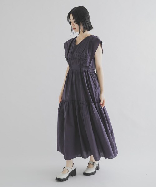 THE GOODLAND MARKET（ザグッドランドマーケット）の「FANAKA　ギャザードレス（ワンピース・レディース・NAVY/WHITE・Free）」の14枚目の写真