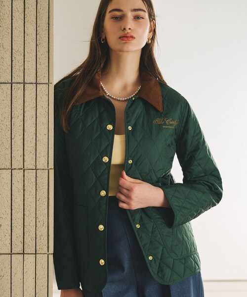 ROPE'（ロペ）の「【SPORTY & RICH（スポーティアンドリッチ】The Carlyle Script Nylon Quilted Jacket（ナイロンジャケット・レディース・グリーン・F）」の15枚目の写真