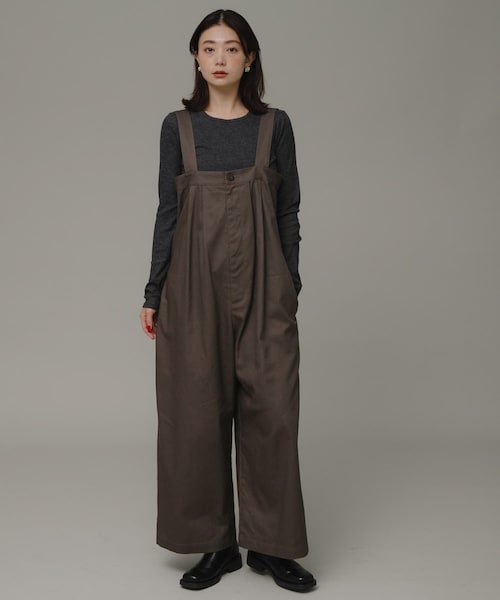 URBAN RESEARCH Sonny Label（アーバンリサーチサニーレーベル）の「ハイウエストタックサロペット（サロペット/オーバーオール・レディース・ブラウン/ブラック・FREE）」の2枚目の写真