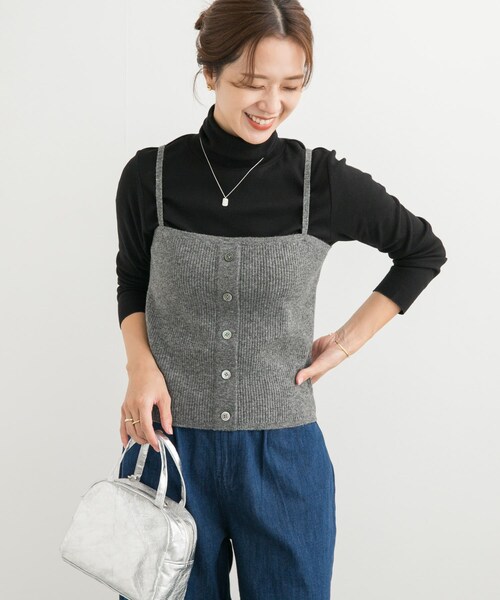 URBAN RESEARCH DOORS(アーバンリサーチドアーズ)の「リブニットビスチェ(その他トップス・レディース・杢CHARCOAL/BEIGE・M)」の5枚目の写真