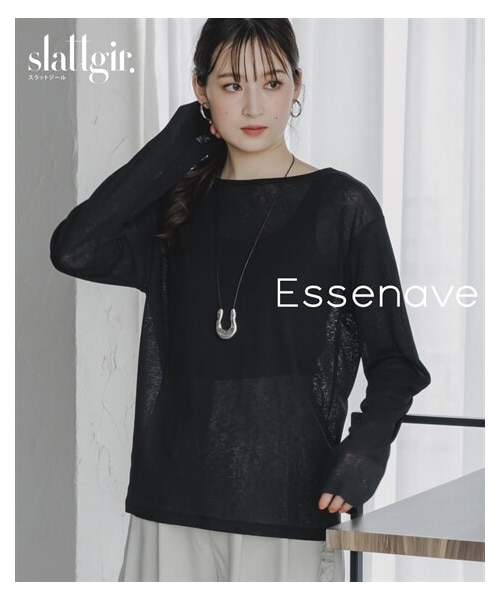 nissen（ニッセン）の「高身長　スラブシアートップス（トールサイズ）Essenave（Tシャツ/カットソー・レディース・オフホワイト/黒・MTT/LTT/LLTT/3LTT/4LTT/5LTT）」の9枚目の写真