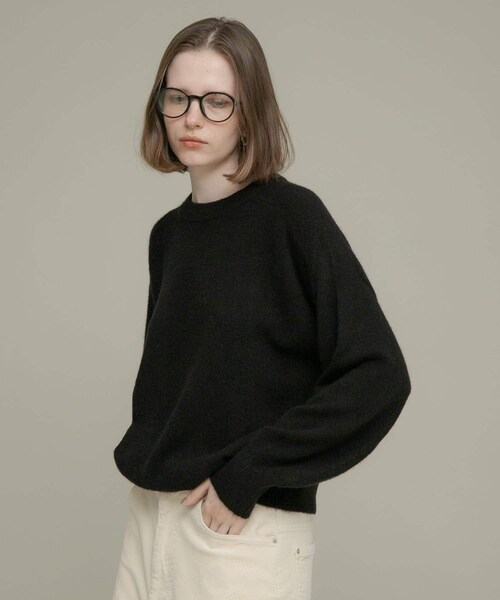 URBAN RESEARCH Sonny Label（アーバンリサーチサニーレーベル）の「フラッフィータッチクルーネックニットプルオーバー（ニット/セーター・レディース・杢グレー/ミント/ブラック・FREE）」の8枚目の写真