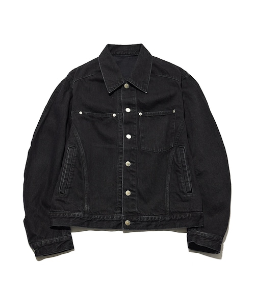 ADAM ET ROPE'(アダムエロペ)の「【NVRFRGT/ネヴァーフォーゲット】DENIM 3D TRUCKER JACKET(デニムジャケット・メンズ・ブラック/ネイビー・1/2)」の2枚目の写真
