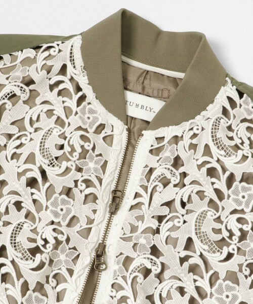 URBAN RESEARCH(アーバンリサーチ)の「STUMBLY LACE COMBI SHEER SL MA-1(MA-1・レディース・KHAKI・38)」の4枚目の写真