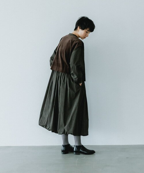 かぐれ（カグレ）の「コットンベルベット2WAYベスト（ベスト・レディース・GREGE/BROWN・Free）」の18枚目の写真