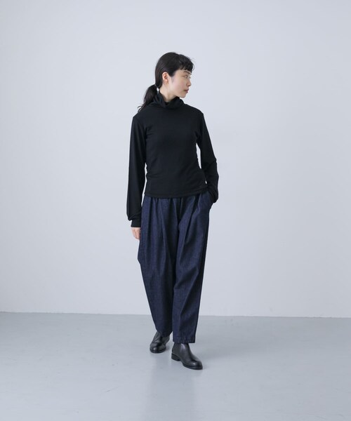 かぐれ(カグレ)の「HAVERSACK ウールフライスタートルネックシャツ(ニット/セーター・レディース・White/Black・1)」の10枚目の写真