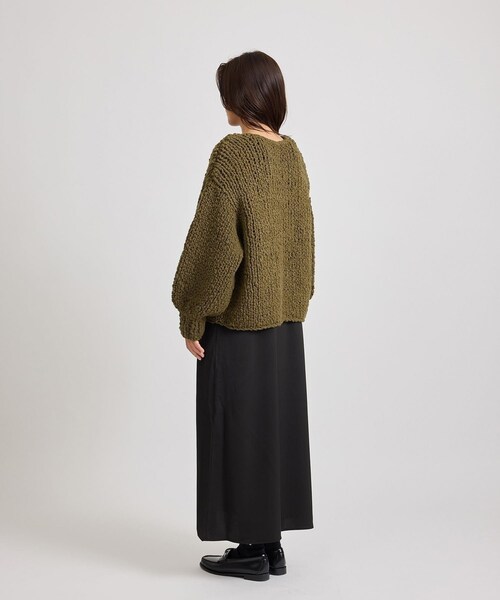 Saturdays NYC(サタデーズ ニューヨークシティ )の「Halle Hand Woven Cardigan | WOMEN(カーディガン/ボレロ・レディース・ブラック/オリーブ・M/S)」の22枚目の写真