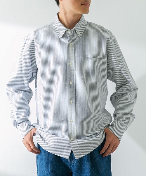 URBAN RESEARCH Sonny Label（アーバンリサーチサニーレーベル）の「抗菌オックスボタンダウン長袖シャツ（シャツ/ブラウス・メンズ・ホワイト/ネイビー/オフストライプ/ギンガムチェック/サックス/グレー・S/M/L/XL）」の20枚目の写真