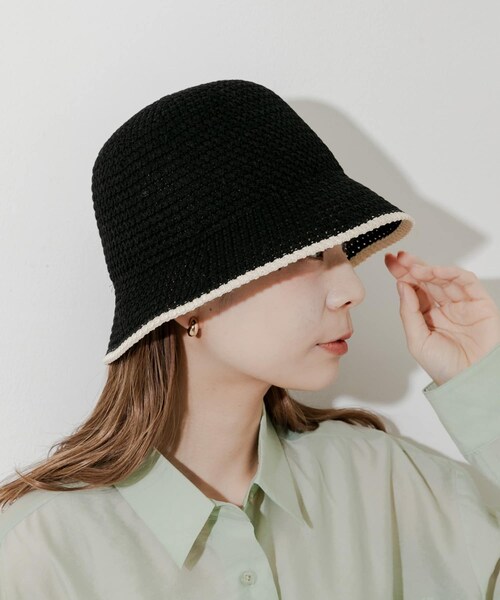 SMELLY（スメリー）の「バイカラーシンプルハット（ハット・レディース・BEG/BLK・-）」の4枚目の写真