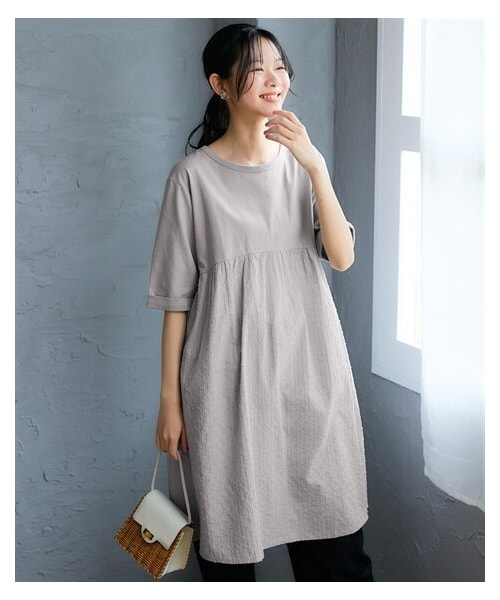 nissen（ニッセン）の「＜大きいサイズ＞綿100％ドビー切替チュニック（チュニック・レディース・黒/グレー/ピンク・L/LL/3L/4L/5L/6L/8L/10L）」の15枚目の写真