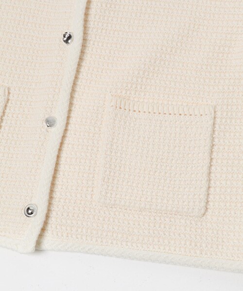 URBAN RESEARCH ROSSO（アーバンリサーチロッソ）の「『WEB/一部店舗限定』ツイードノーカラーニットジャケット（ノーカラージャケット・レディース・OFF/NAVY・Free）」の12枚目の写真