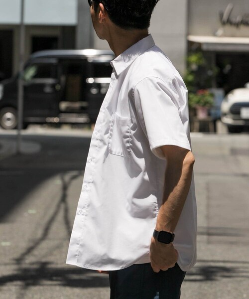 URBAN RESEARCH ROSSO（アーバンリサーチロッソ）の「『防シワ/防臭』『XLサイズあり』ハイパフォーマンスブロード半袖シャツ（シャツ/ブラウス・メンズ・SAX/WHITE/NAVY/KHAKI/BLK CHECK/BLK STRIPE・S/M/L/XL）」の10枚目の写真