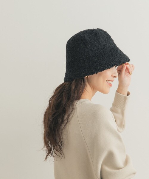 URBAN RESEARCH DOORS(アーバンリサーチドアーズ)の「ブークレバケハ(ハット・レディース・GREIGE/BLACK・one)」の4枚目の写真