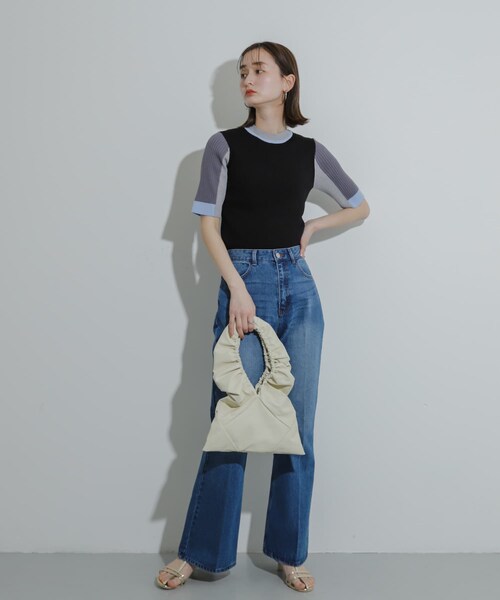 SENSE OF PLACE by URBAN RESEARCH（センスオブプレイスバイアーバンリサーチ）の「ギャザーハンドバッグ（ハンドバッグ・レディース・RED/IVORY/BLACK・one）」の13枚目の写真