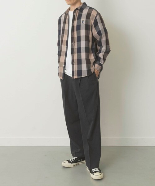 ITEMS URBANRESEARCH（アイテムズ アーバンリサーチ）の「TeddyBearワンポイントチェックネルシャツ（シャツ/ブラウス・メンズ・BEG/RED・M/L）」の7枚目の写真